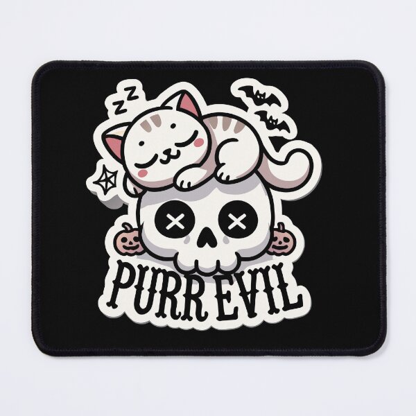 Item preview, Purr Evil Cute Goth Cat Halloween Kawaii Skull designed and sold by Navuniverse.