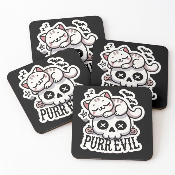 Item preview, Purr Evil Cute Goth Cat Halloween Kawaii Skull designed and sold by Navuniverse.