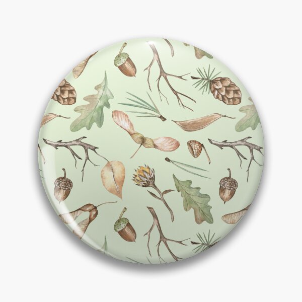 Item preview, Autumn Forest Findings Pattern on Green designed and sold by Flowersforbear.