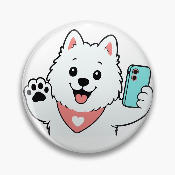 Item preview, Selfie Samoyed Stickers Cozy Dog Tee designed and sold by RedStreamStudio.