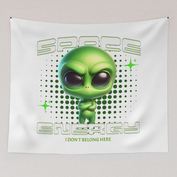 Item preview, Space Energy Alien | Funny Introvert Alien Design | I Don't Belong Here | Cute UFO Character | Nerd Geek Humor | Sci-fi t-shirt designed and sold by Fernhaven.