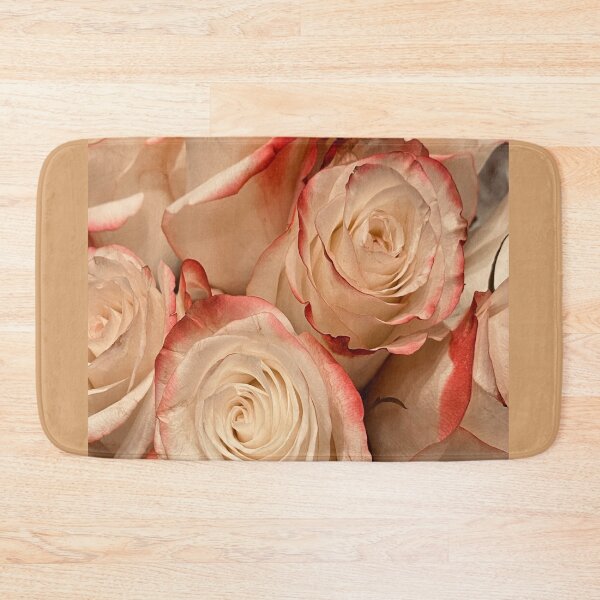 Item preview, Elegant White Roses with Crimson Red Trimmed Edges designed and sold by BalkanBloom.