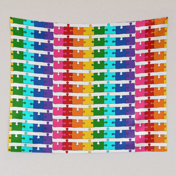 Item preview, Rainbow Puzzle Pieces Pride Flag designed and sold by HarveyHandcraftsandDesigns.