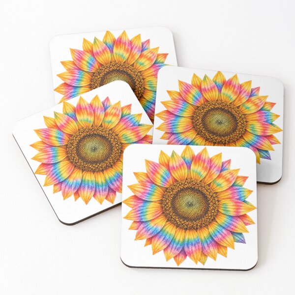 Item preview, Rainbow Tie Dye Sunflower Art designed and sold by jgvisualarts.
