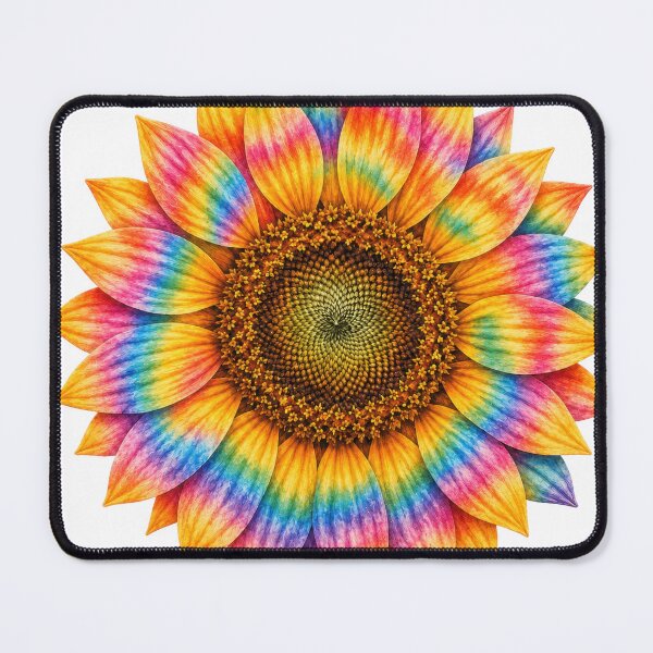 Item preview, Rainbow Tie Dye Sunflower Art designed and sold by jgvisualarts.