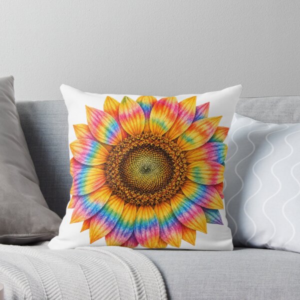 Item preview, Rainbow Tie Dye Sunflower Art designed and sold by jgvisualarts.