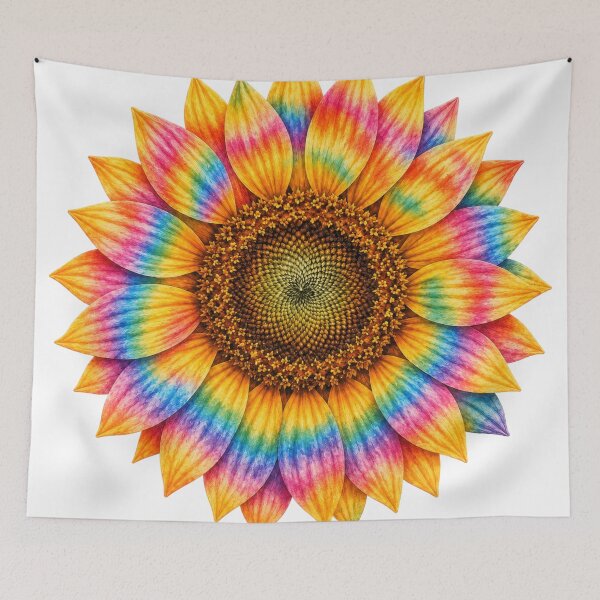 Item preview, Rainbow Tie Dye Sunflower Art designed and sold by jgvisualarts.