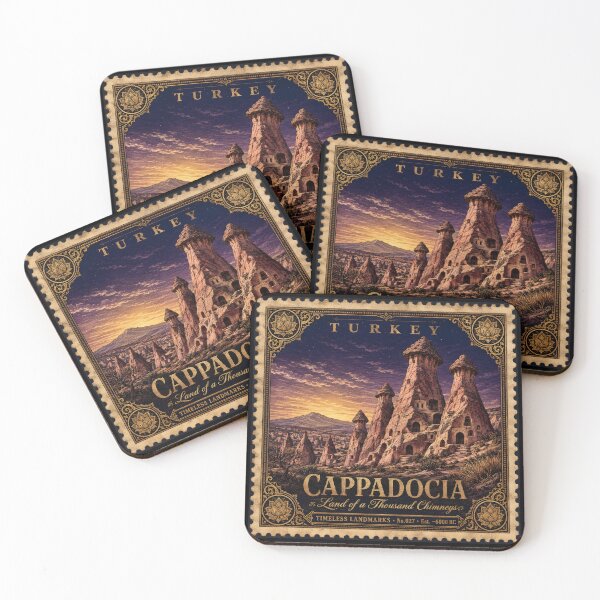 Item preview, Cappadocia Print — Timeless Landmarks Art — Turkey Travel Poster — Cave Dwellings Fairy Chimneys Vol. 027 designed and sold by Martin's_Design.