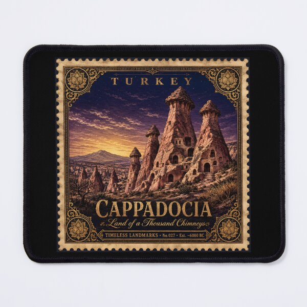 Item preview, Cappadocia Print — Timeless Landmarks Art — Turkey Travel Poster — Cave Dwellings Fairy Chimneys Vol. 027 designed and sold by Martin's_Design.