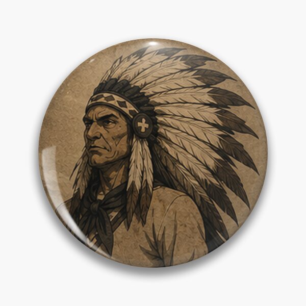 Item preview, Vintage Indigenous Warrior Portrait Western Desert Art designed and sold by SeriouslyArtistical.