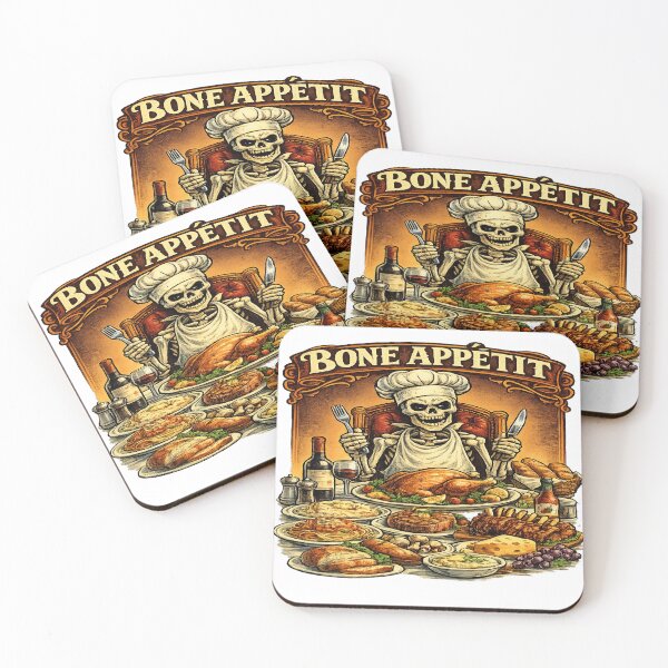 Item preview, Bone Appetit Skeleton Chef Feast Food Lover Funny Kitchen designed and sold by NicheThreadCo.