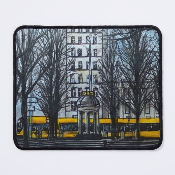 Item preview, Albertplatz Winter Light – Dresden Neustadt Tram Urban Sketch designed and sold by UMA Urban Sketch.