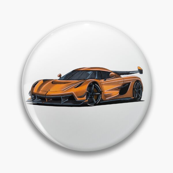 Item preview, Exclusive drawing legendary orange limited-production hypercar Swedish Jesco 5.0L twin-turbocharged V8 engine designed and sold by Cars23.