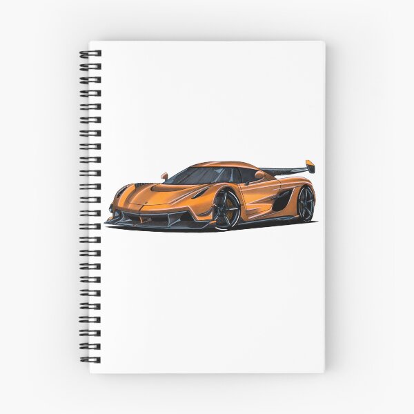 Item preview, Exclusive drawing legendary orange limited-production hypercar Swedish Jesco 5.0L twin-turbocharged V8 engine designed and sold by Cars23.
