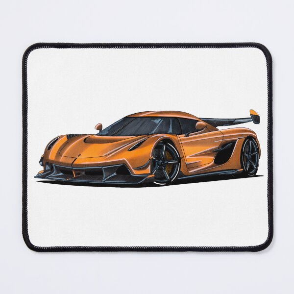 Item preview, Exclusive drawing legendary orange limited-production hypercar Swedish Jesco 5.0L twin-turbocharged V8 engine designed and sold by Cars23.