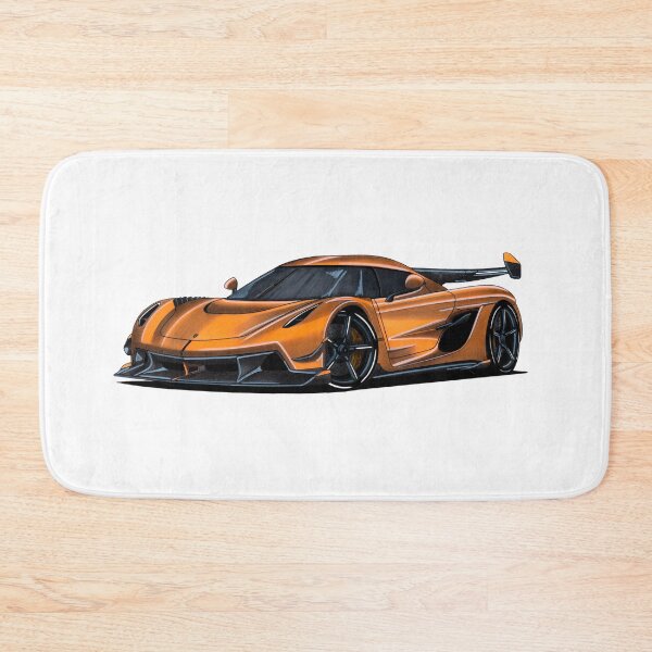 Item preview, Exclusive drawing legendary orange limited-production hypercar Swedish Jesco 5.0L twin-turbocharged V8 engine designed and sold by Cars23.