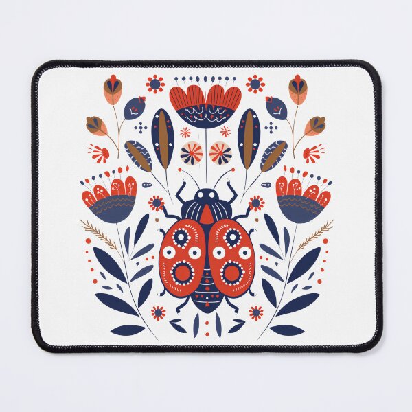 Item preview, Scandinavian Folk Art, Ladybug With Flowers designed and sold by xiao xuans.