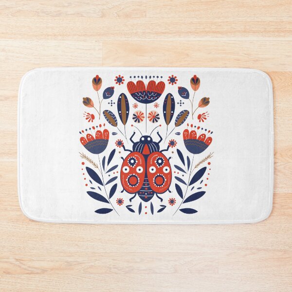 Item preview, Scandinavian Folk Art, Ladybug With Flowers designed and sold by xiao xuans.