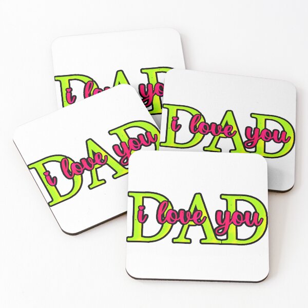 Item preview, Dad I Love You Neon Green Pink Typography Gift Dad designed and sold by AstronautMerch.