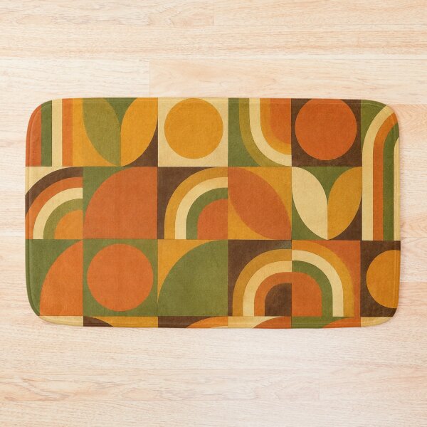 Item preview, Mid Century Modern Retro 70s Geometric Block Pattern designed and sold by ColorFindsEs.