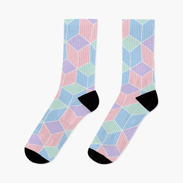 Item preview, Pastel Isometric Geometric Cubes Pattern designed and sold by ColorFindsEs.