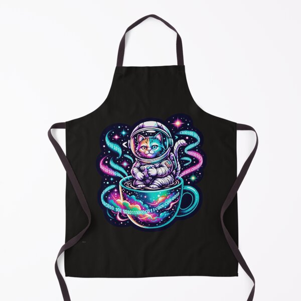 Item preview, Cosmic Galaxy Cat Programmer Coffee Mug Neon Tech Sticker designed and sold by Barkashow.