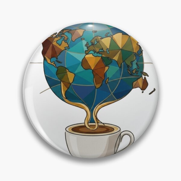 Item preview, Global Coffee Vibes - Geometric World Map & Line Art Cup designed and sold by Dictum1.