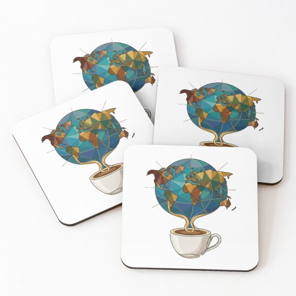 Item preview, Global Coffee Vibes - Geometric World Map & Line Art Cup designed and sold by Dictum1.