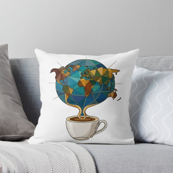 Item preview, Global Coffee Vibes - Geometric World Map & Line Art Cup designed and sold by Dictum1.