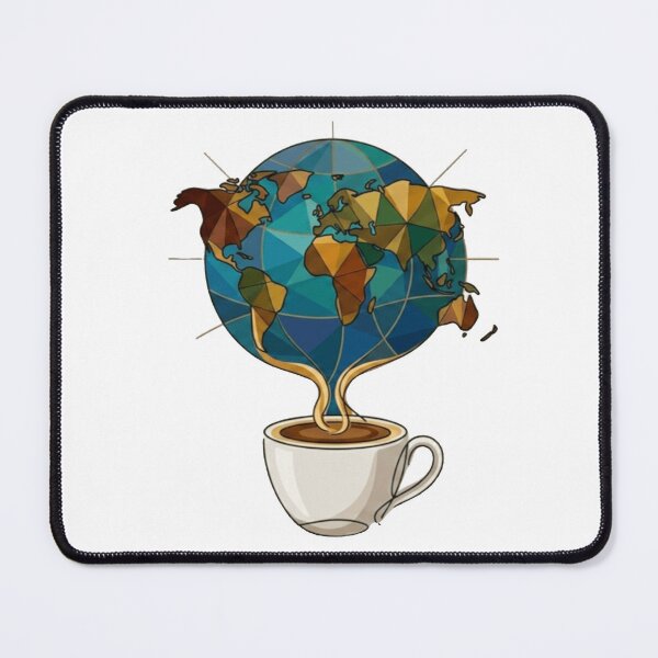 Item preview, Global Coffee Vibes - Geometric World Map & Line Art Cup designed and sold by Dictum1.
