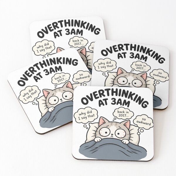 Item preview, Overthinking Cat at 3AM Club designed and sold by catontheroof.