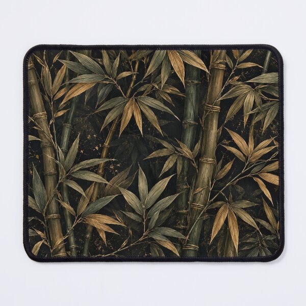 Item preview, Elegant Dark Gold and Green Bamboo Pattern designed and sold by ColorFindsEs.