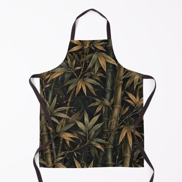 Item preview, Elegant Dark Gold and Green Bamboo Pattern designed and sold by ColorFindsEs.