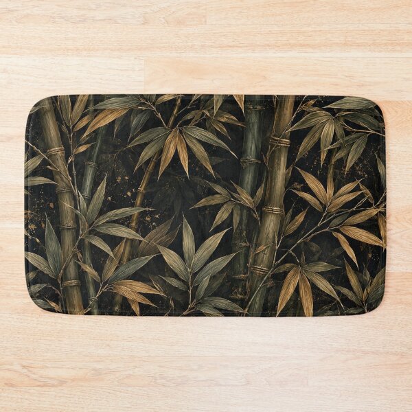 Item preview, Elegant Dark Gold and Green Bamboo Pattern designed and sold by ColorFindsEs.