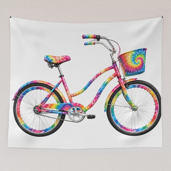 Item preview, Tie-Dye Rainbow Bicycle Art designed and sold by jgvisualarts.