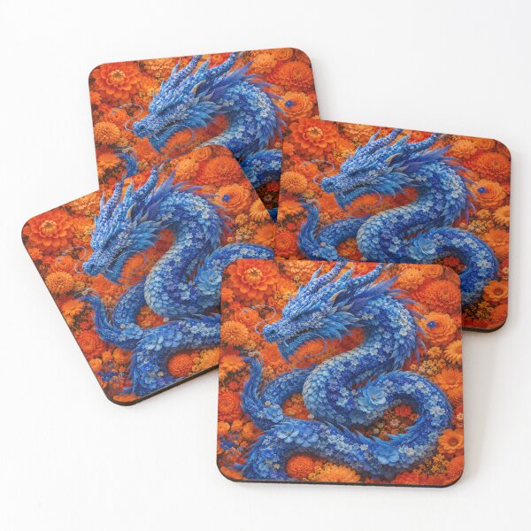 Item preview, Blue Floral Dragon designed and sold by CashCrow.