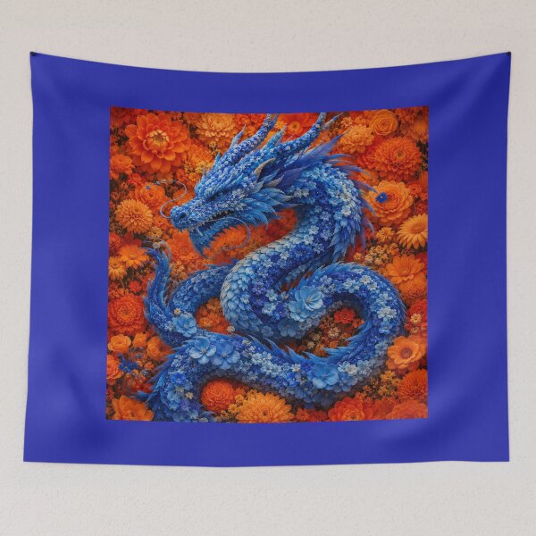 Item preview, Blue Floral Dragon designed and sold by CashCrow.