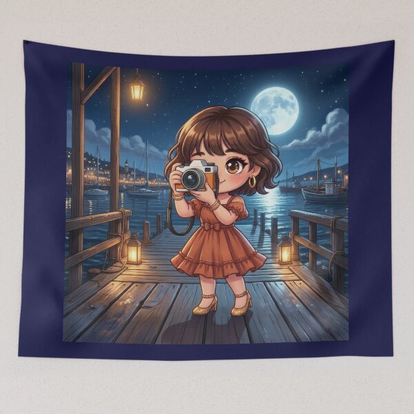 Item preview, Cute Harbor Photography Night Scene designed and sold by Azurart2.