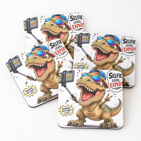 Item preview, Dino Selfie T-Shirt | Funny T-Rex Cartoon Design designed and sold by JustResultsCo.