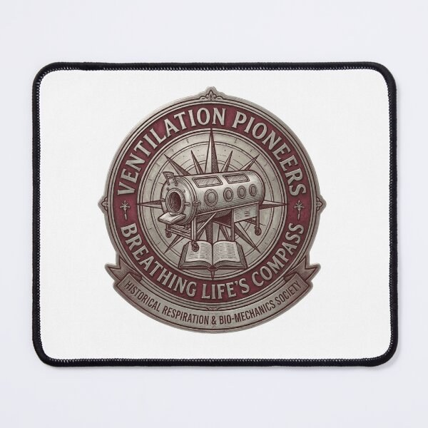 Item preview, Burgundy Red Iron Lung Medical History Emblem - Vintage Academic Crest designed and sold by Fatomfatom.