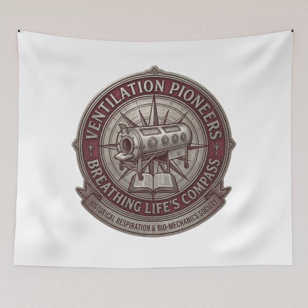 Item preview, Burgundy Red Iron Lung Medical History Emblem - Vintage Academic Crest designed and sold by Fatomfatom.