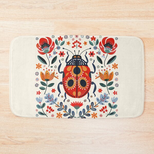 Item preview, Scandinavian Folk Art, Ladybug With Flowers designed and sold by xiao xuans.