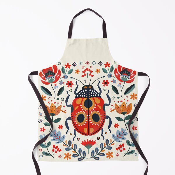 Item preview, Scandinavian Folk Art, Ladybug With Flowers designed and sold by xiao xuans.