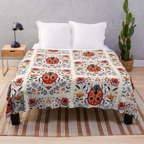 Item preview, Scandinavian Folk Art, Ladybug With Flowers designed and sold by xiao xuans.
