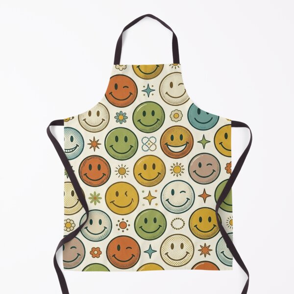 Artikelvorschau, Retro-Halbton-Smiley-Gesichtsmuster aus den 70er Jahren entworfen und verkauft von ColorFindsEs.