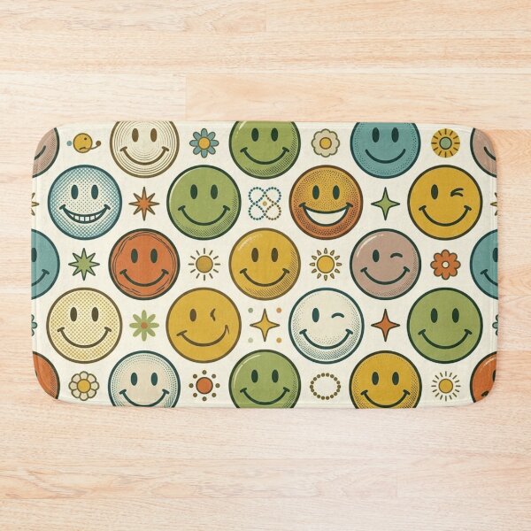 Item preview, Retro 70s Halftone Smiley Face Pattern designed and sold by ColorFindsEs.