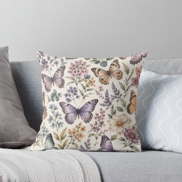 Item preview, Vintage Watercolor Butterfly and Floral Pattern designed and sold by ColorFindsEs.