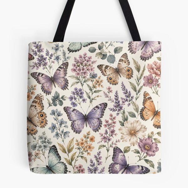 Item preview, Vintage Watercolor Butterfly and Floral Pattern designed and sold by ColorFindsEs.