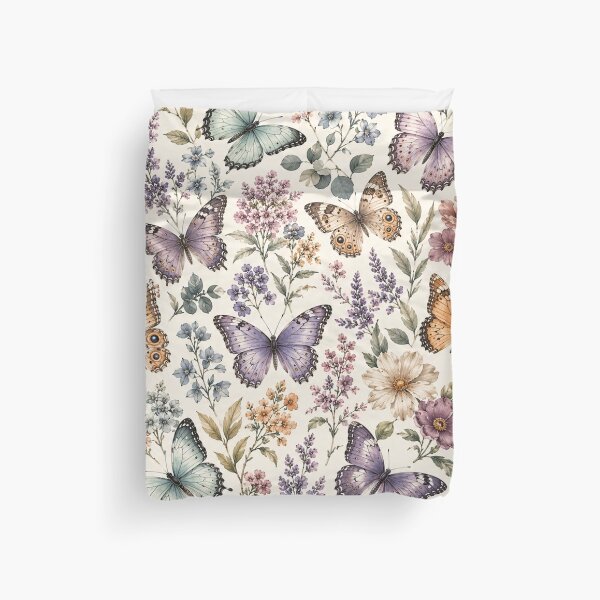 Item preview, Vintage Watercolor Butterfly and Floral Pattern designed and sold by ColorFindsEs.