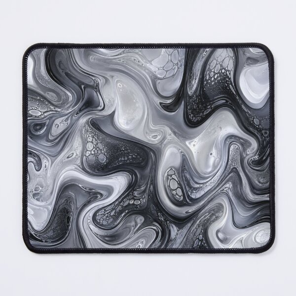 Item preview, Monochrome Silver and Black Fluid Pour Pattern designed and sold by ColorFindsEs.